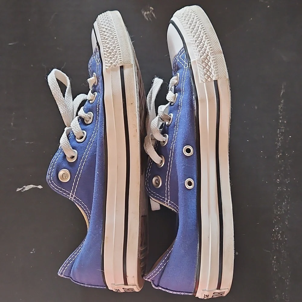 Converse All Star Womens Low Top Sneakers in Blue and White Sz 7.5 - Picture 4 of 6